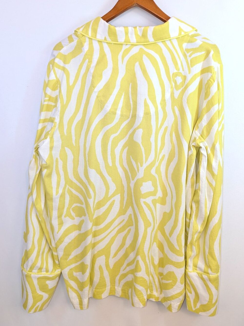 Anthropologie | SET Flannel Pajama Top & Bottom Citron Zebra Print | Size XL* - Picture 8 of 15